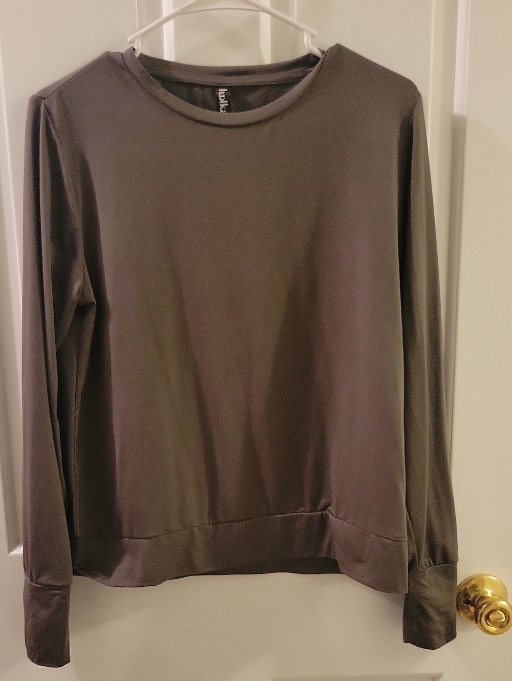 Lukka Lux Olive Green Long Sleeve Crew Neck Top